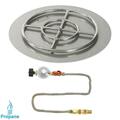 American Fireglass 24 In. Round Stainless Steel Flat Pan With Match Light Kit - Propane SS-RFPMKIT-P-24